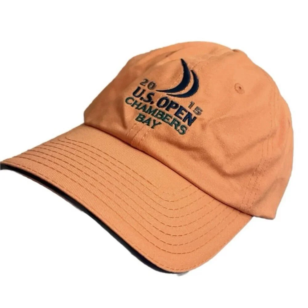 USGA Golf Cap Hat Adult OSFA Orange 2015 US Open Chambers Bay Strap Back Men’s